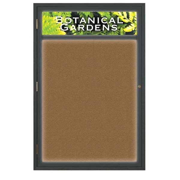 United Visual Products Open Faced Traditional Rounded Corkboard UV640ARC-SATIN-CORK - main